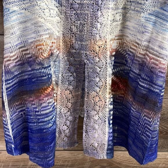 One World Ladies Sheer Blouse , Size Petite Small, Multicolor - Picture 6 of 7